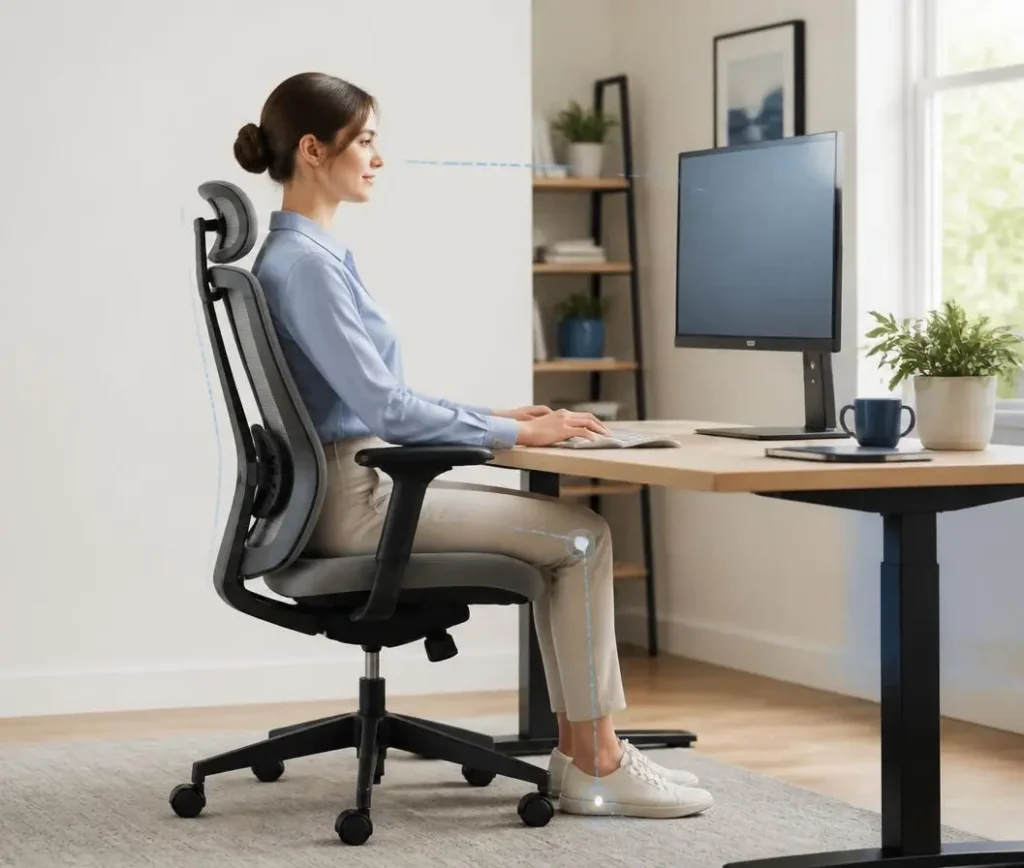Adjustable office chair for back pain
